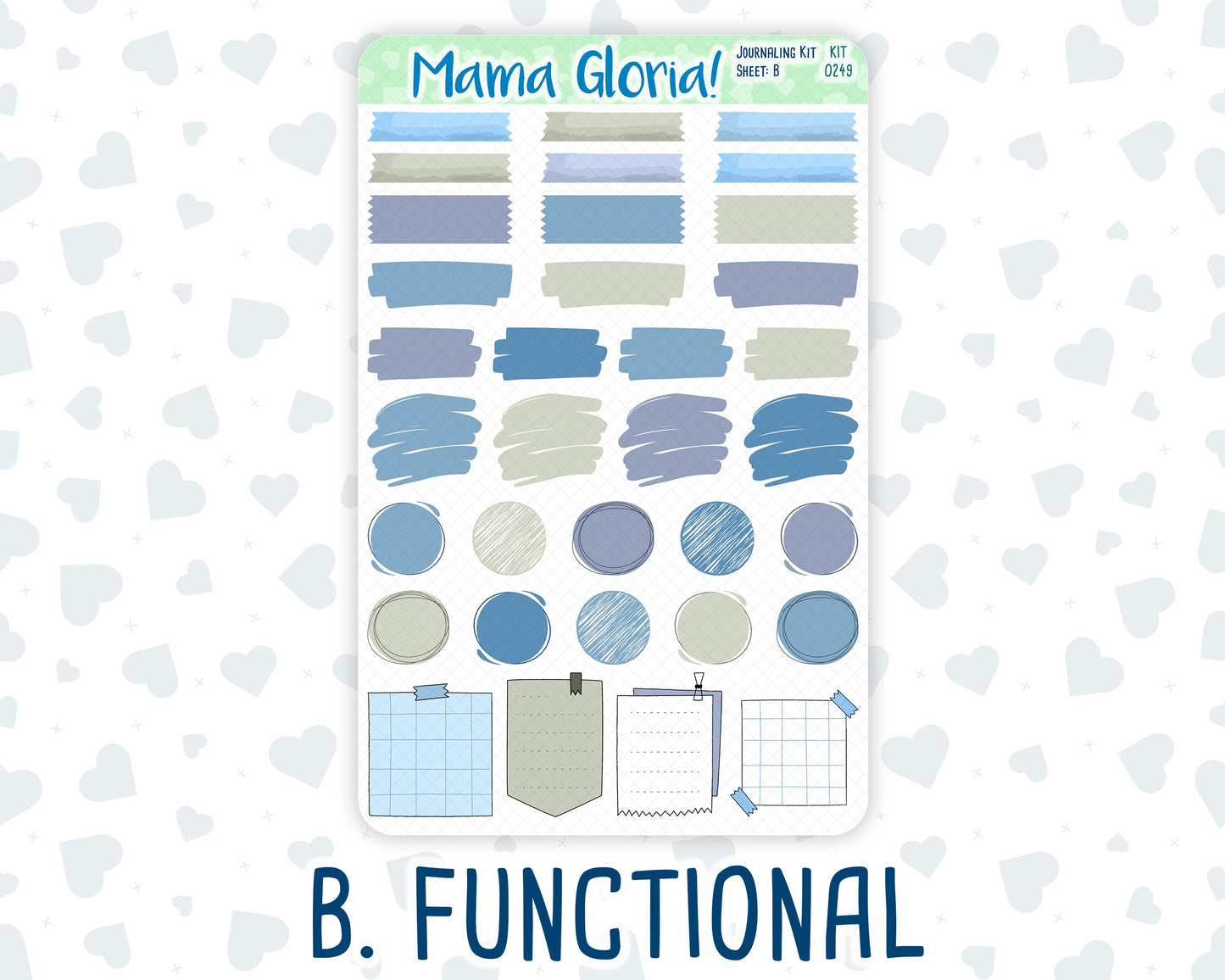 Kit 0249 - Journaling Kit - For Planners | Notebooks - January - Icy Lace