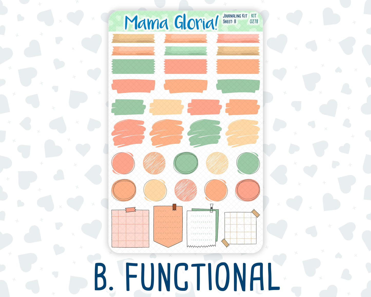 Kit 0278 - Journaling Kit - For Planners | Notebooks - August - Oops, All Peaches