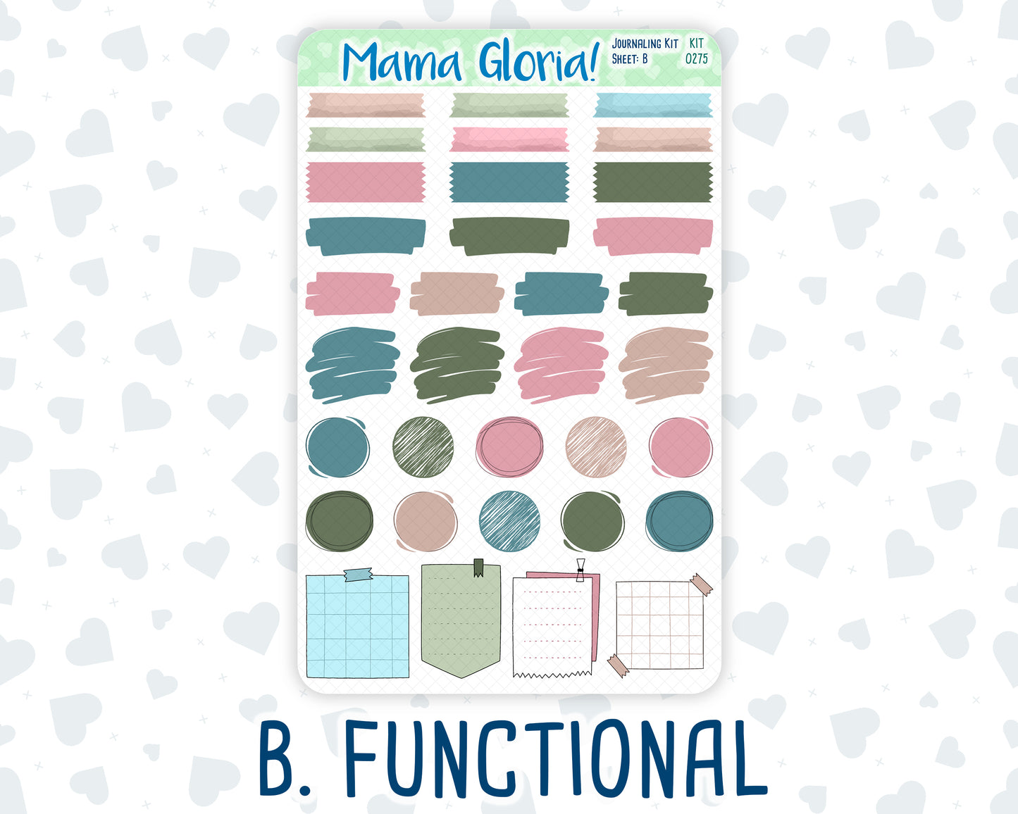 Kit 0275 - Journaling Kit - For Planners | Notebooks - July - Tropical Safari Blush