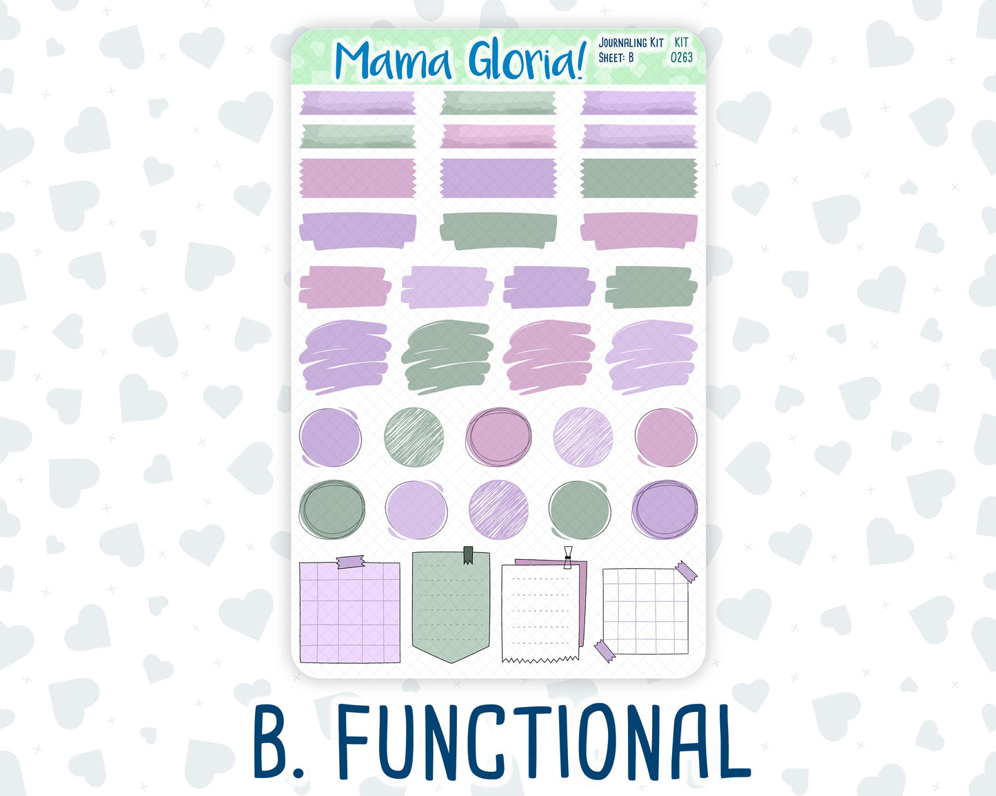 Kit 0263 - Journaling Kit - For Planners | Notebooks - April - Lavender Drift