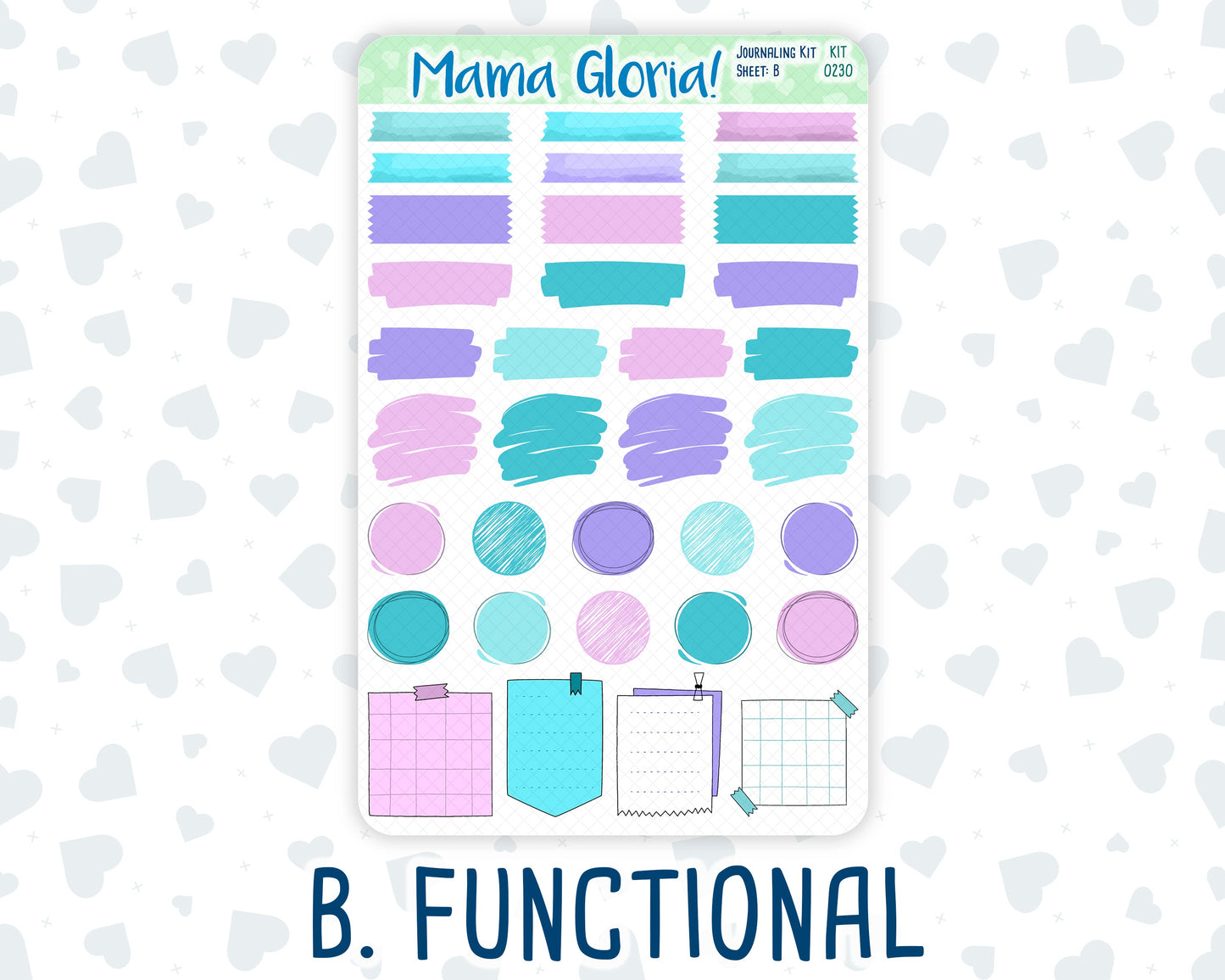 Kit 0230 - Journaling Kit - For Planners | Notebooks - August - School Daze