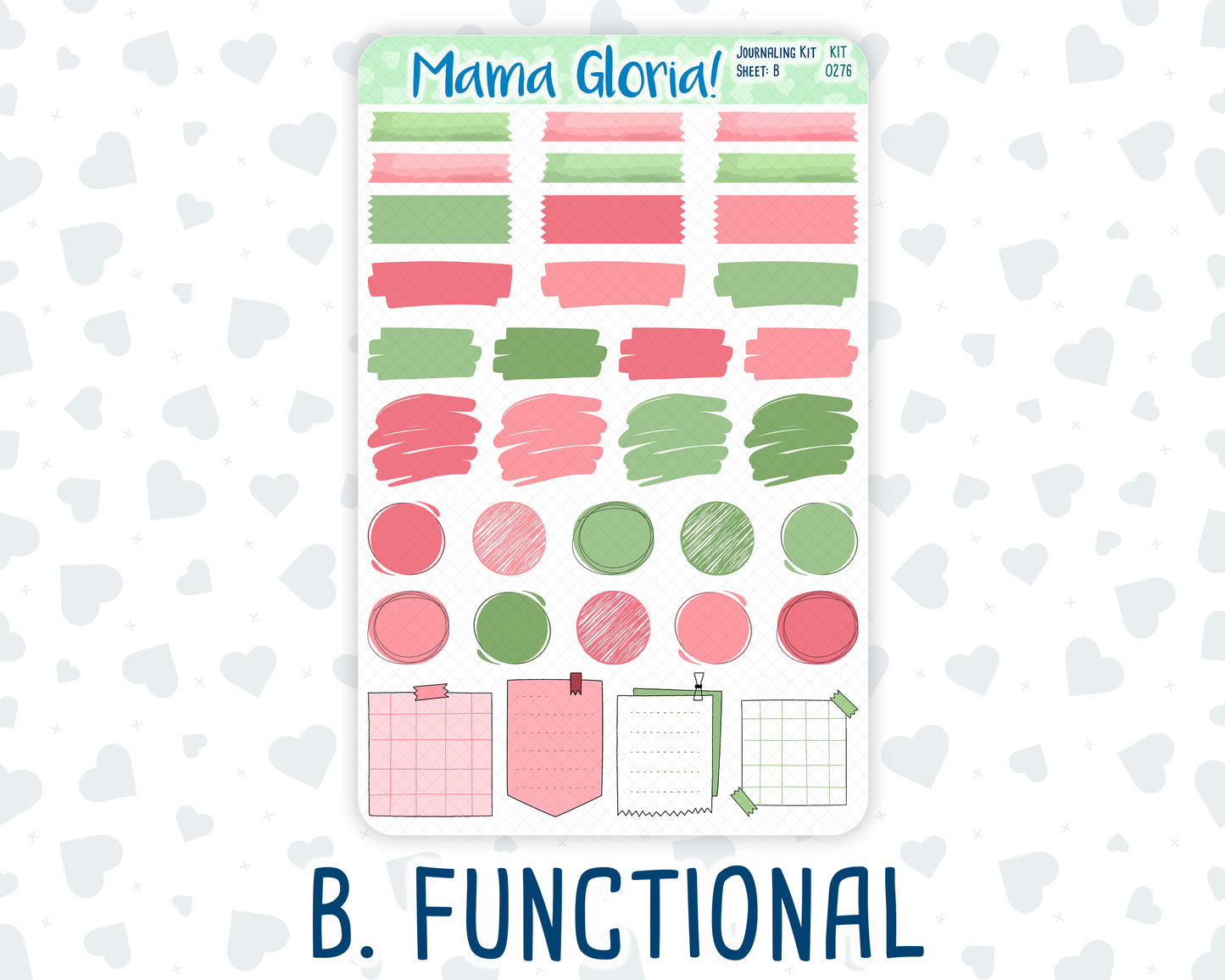 Kit 0276 - Journaling Kit - For Planners | Notebooks - July - Melon Crush