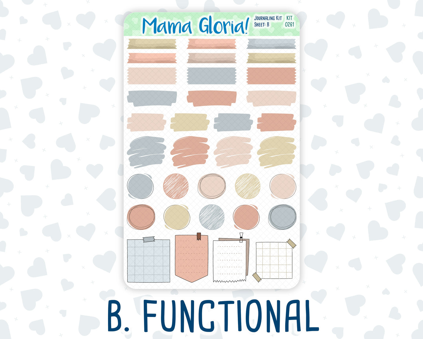 Kit 0261 - Journaling Kit - For Planners | Notebooks - April - Llama Spring