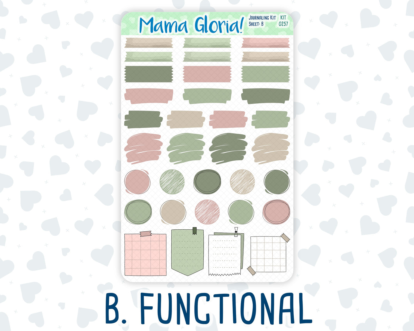 Kit 0257 - Journaling Kit - For Planners | Notebooks - March - Blush Garden