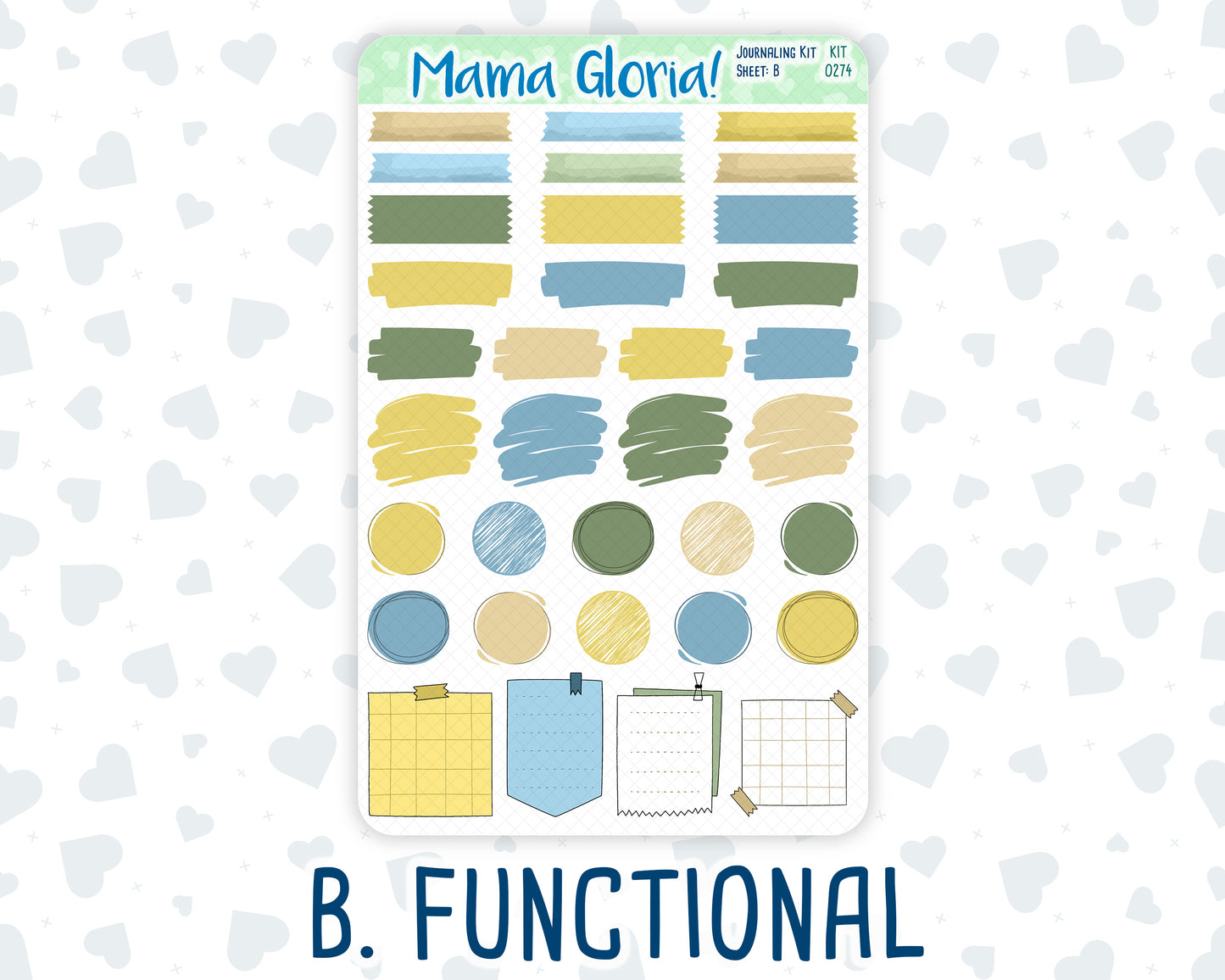 Kit 0274 - Journaling Kit - For Planners | Notebooks - July - Sunny Lemon Shore