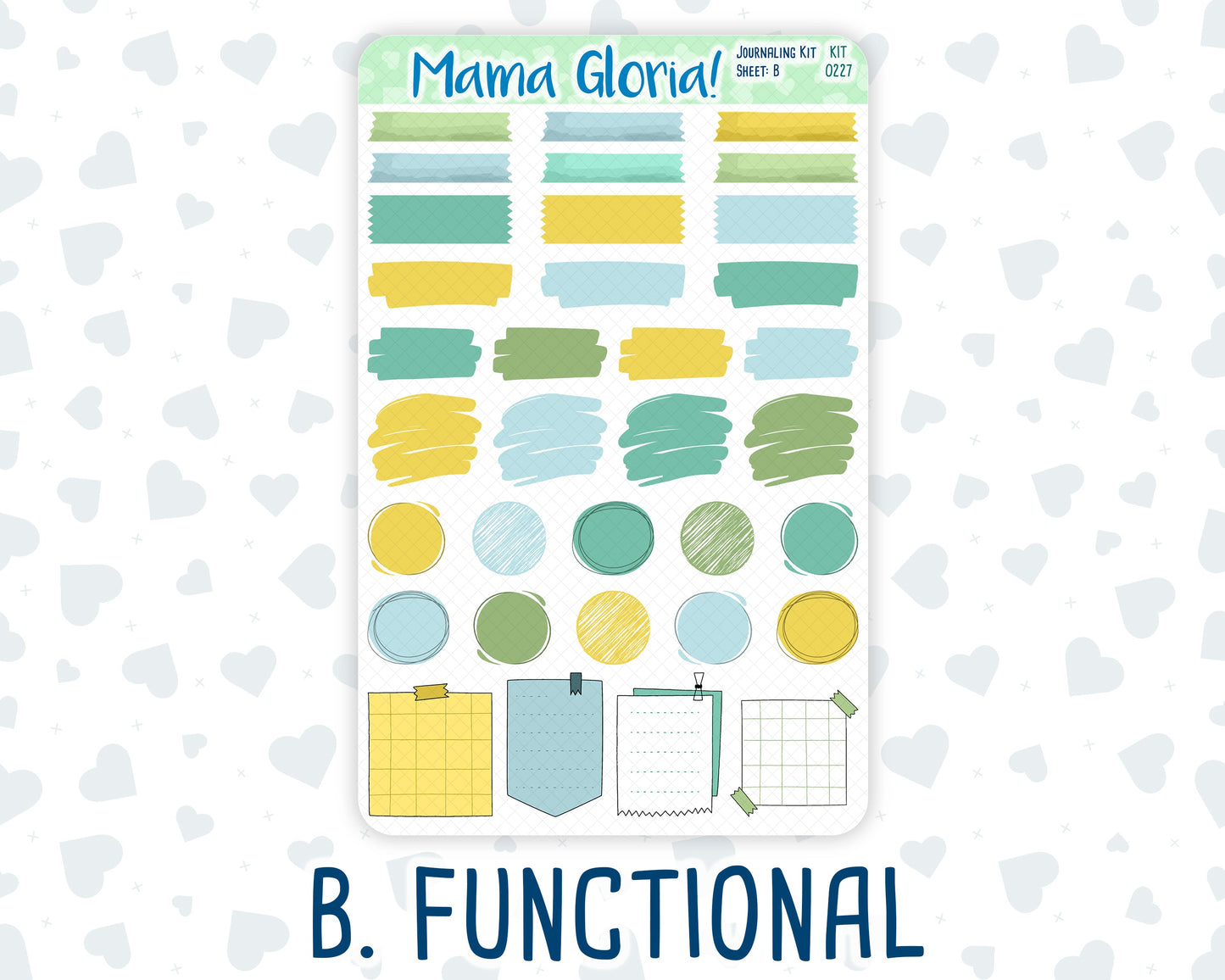 Kit 0227 - Journaling Kit - For Planners | Notebooks - July - Lemon Grove