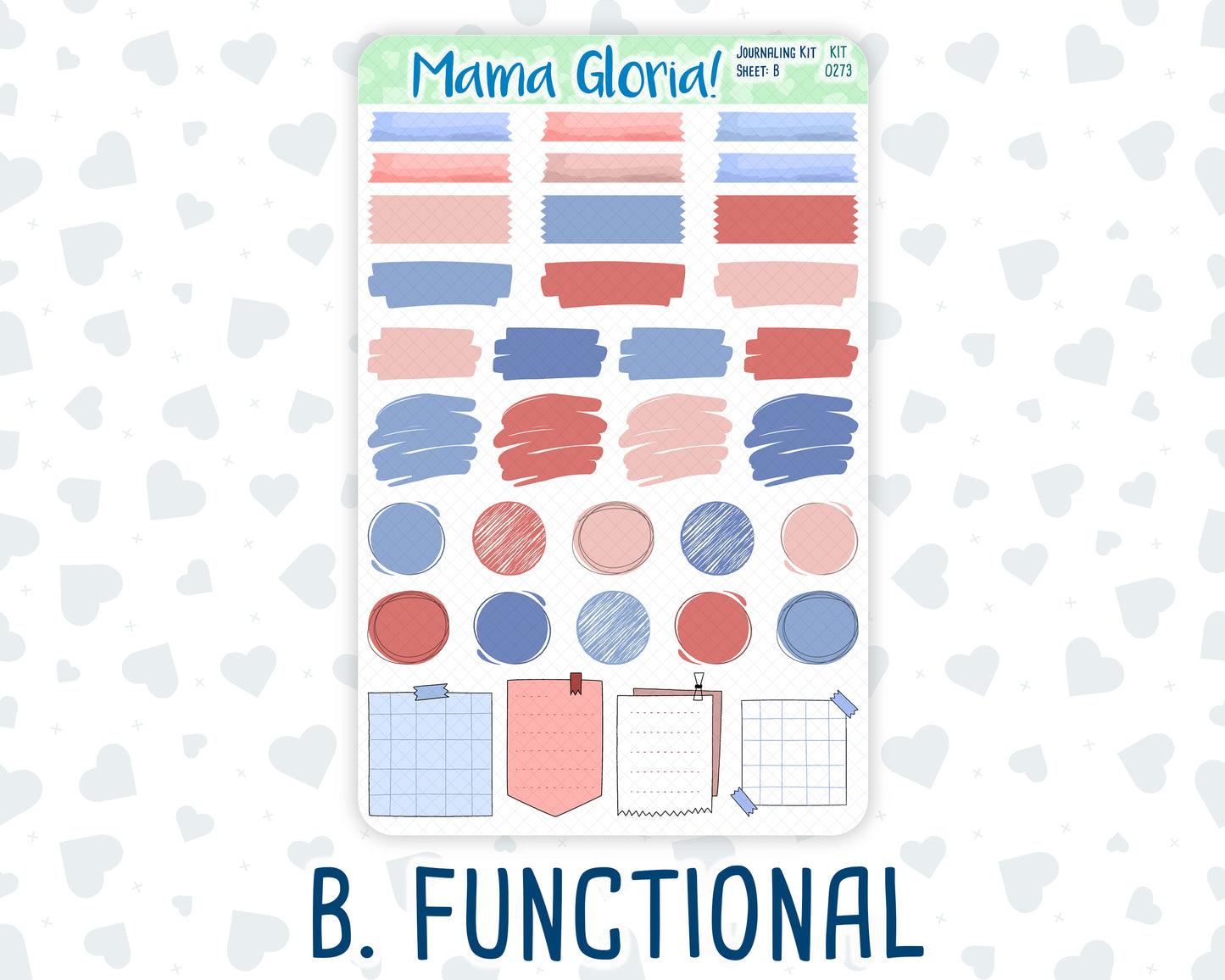 Kit 0273 - Journaling Kit - For Planners | Notebooks - July - Americana In Bloom