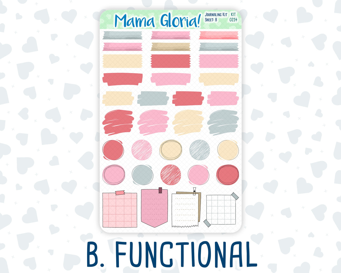 Kit 0254 - Journaling Kit - For Planners | Notebooks - February - Valentine Village