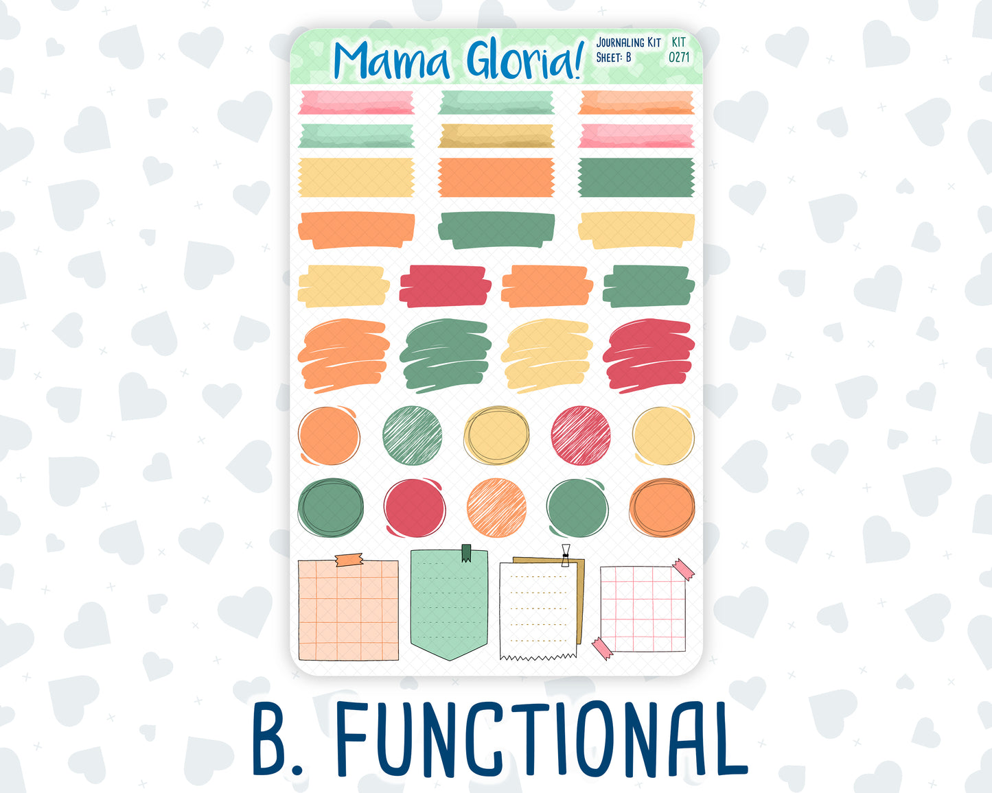 Kit 0271 - Journaling Kit - For Planners | Notebooks - June - Strawberry Shore
