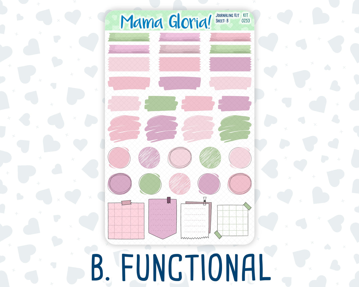 Kit 0253 - Journaling Kit - For Planners | Notebooks - February - Rosy Daydreams