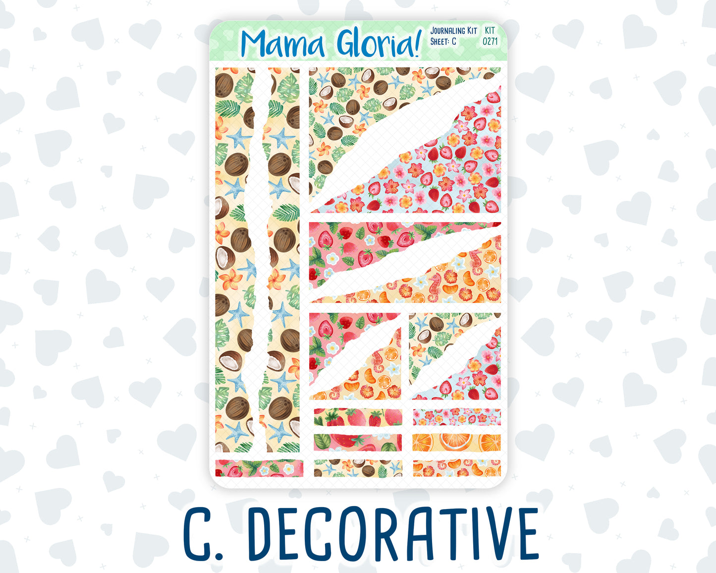 Kit 0271 - Journaling Kit - For Planners | Notebooks - June - Strawberry Shore