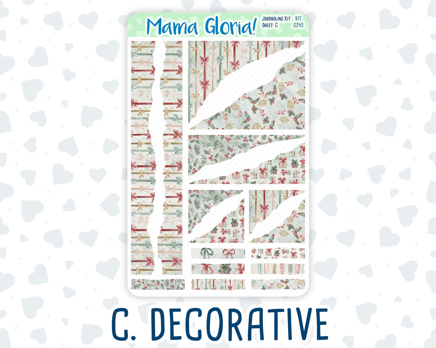 Kit 0245 - Journaling Kit - For Planners | Notebooks - December - Vintage Christmas