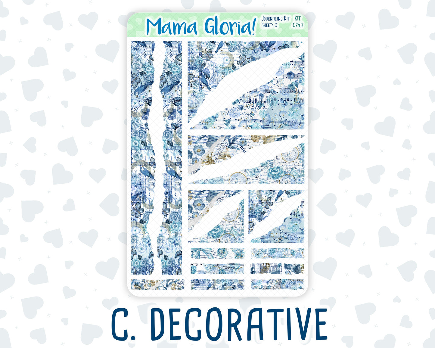 Kit 0249 - Journaling Kit - For Planners | Notebooks - January - Icy Lace