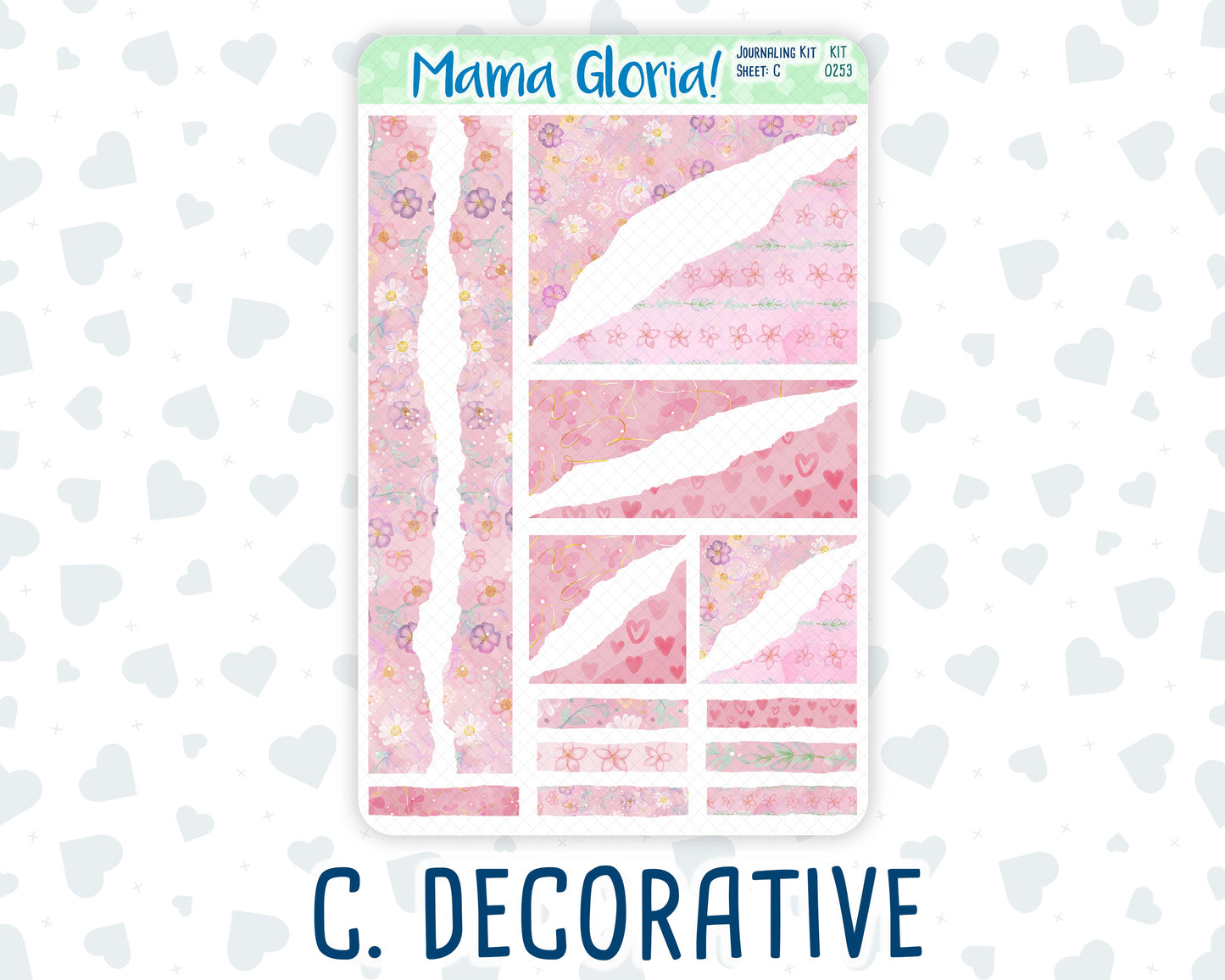 Kit 0253 - Journaling Kit - For Planners | Notebooks - February - Rosy Daydreams