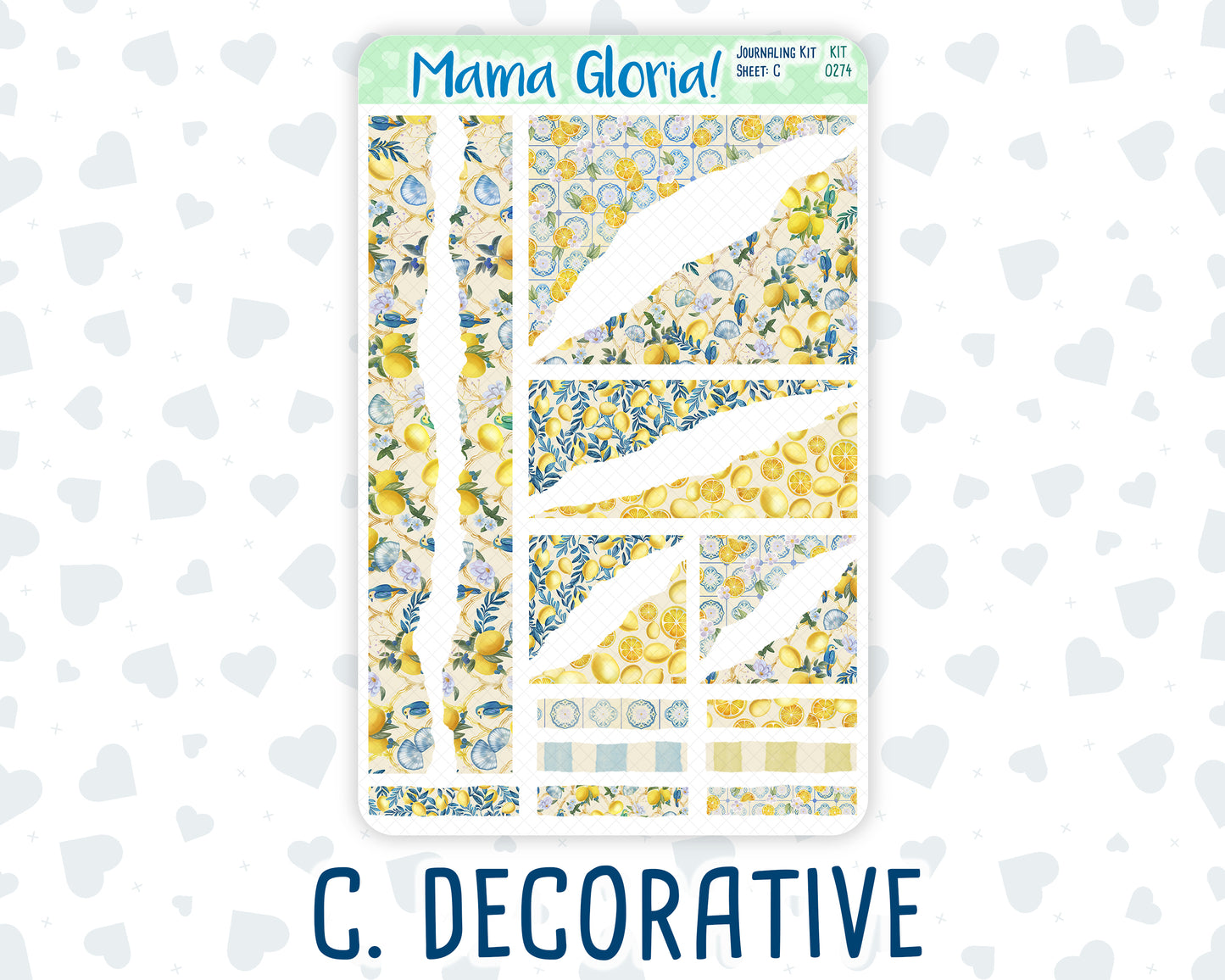 Kit 0274 - Journaling Kit - For Planners | Notebooks - July - Sunny Lemon Shore
