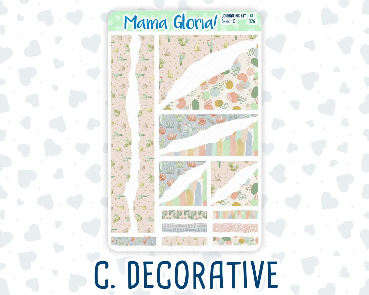 Kit 0261 - Journaling Kit - For Planners | Notebooks - April - Llama Spring