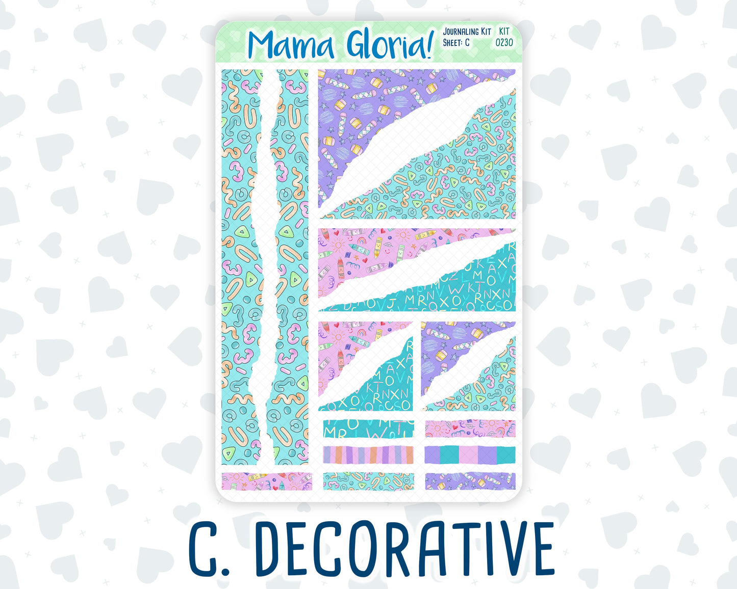 Kit 0230 - Journaling Kit - For Planners | Notebooks - August - School Daze