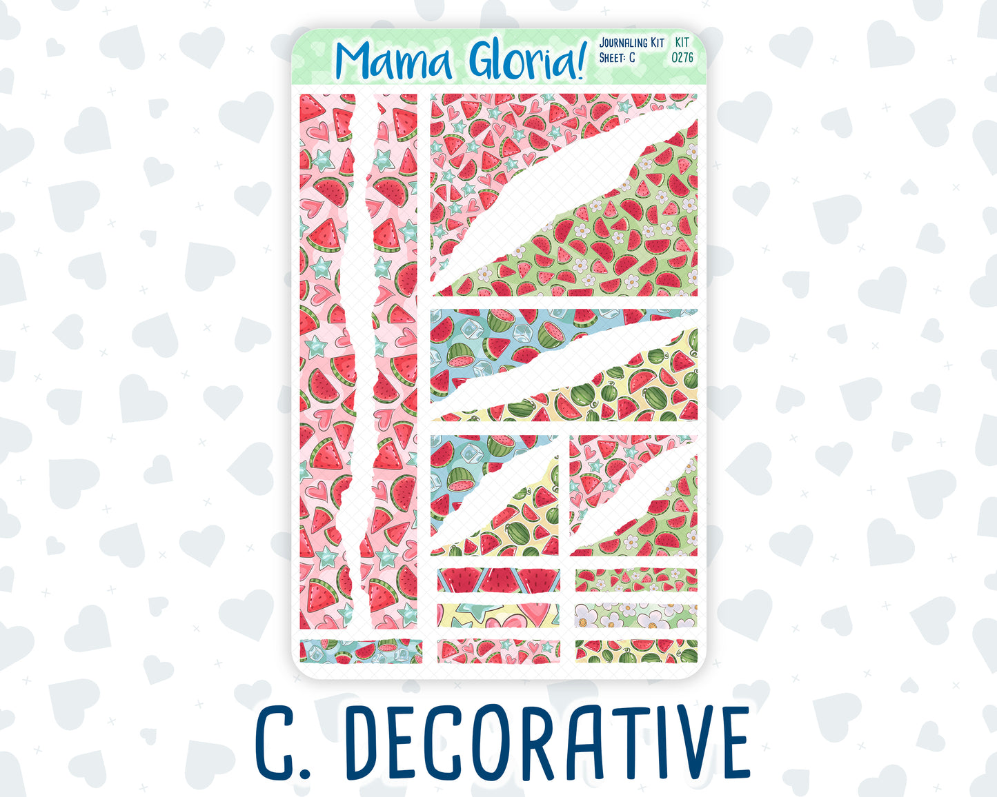 Kit 0276 - Journaling Kit - For Planners | Notebooks - July - Melon Crush