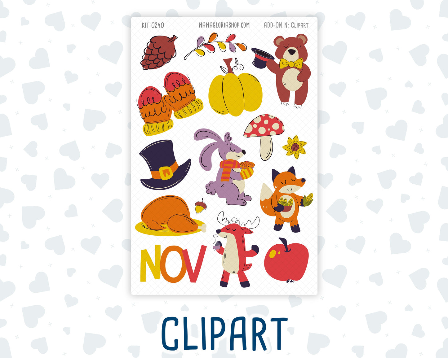 Kit 0240 - Journaling Kit - For Planners | Notebooks - November - Cozy Thanksgiving