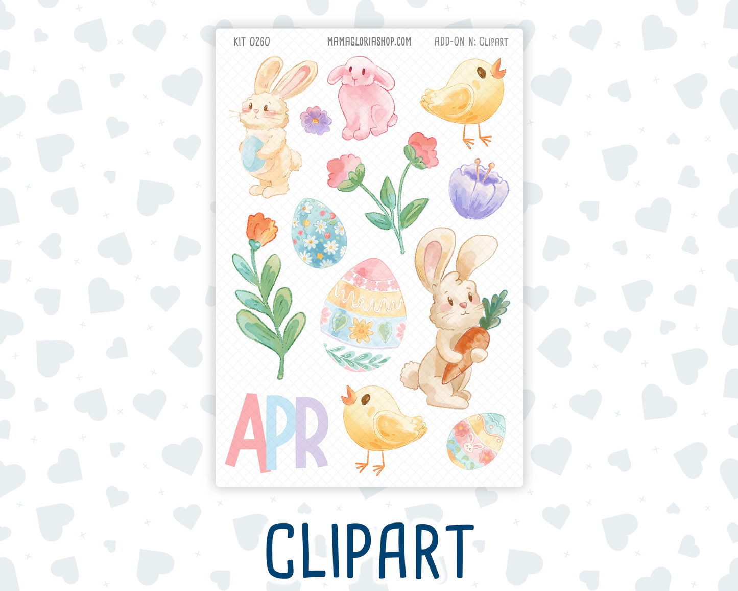 Kit 0260 - Journaling Kit - For Planners | Notebooks - April - Pastel Egg Hunt