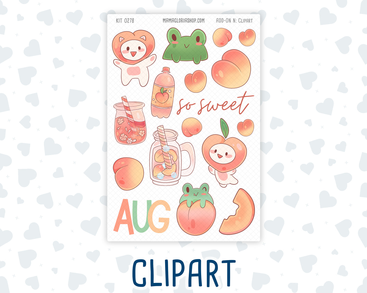 Kit 0278 - Journaling Kit - For Planners | Notebooks - August - Oops, All Peaches