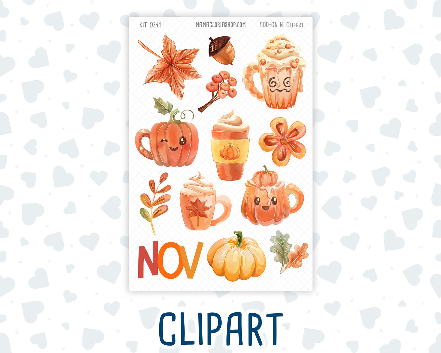 Kit 0241 - Journaling Kit - For Planners | Notebooks - November - Pumpkin Latte