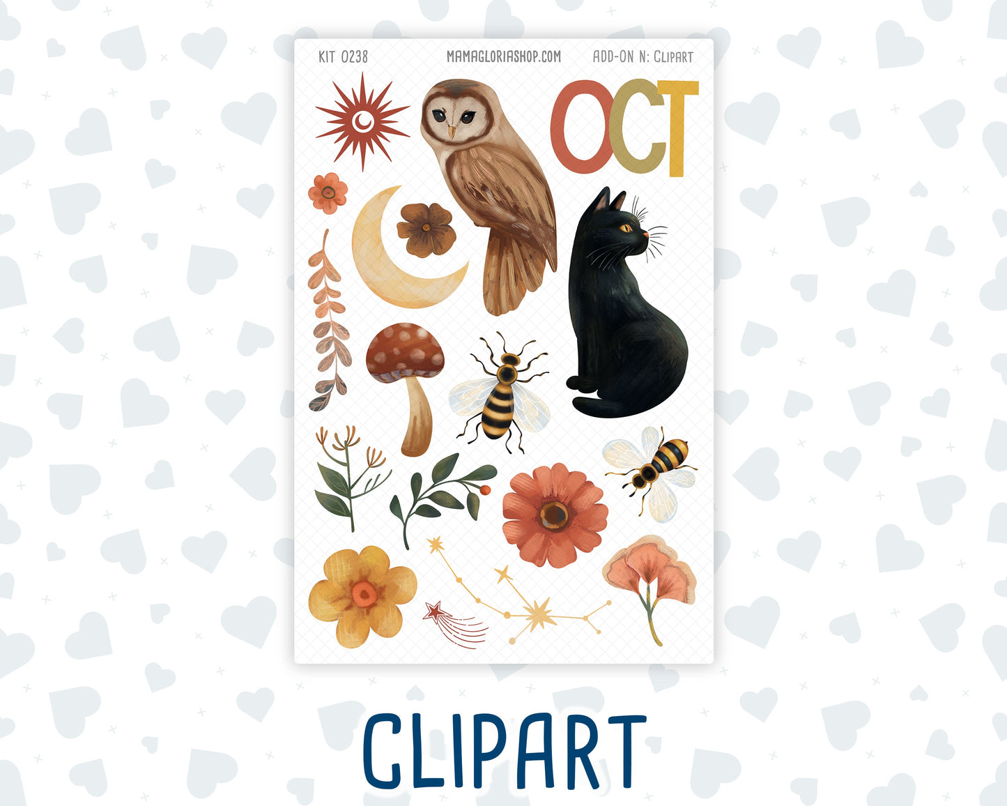 Kit 0238 - Journaling Kit - For Planners | Notebooks - October - Starry Autumn Nights