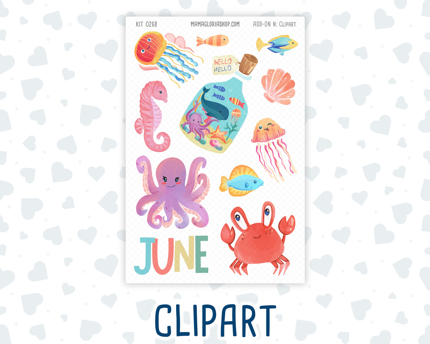Kit 0268 - Journaling Kit - For Planners | Notebooks - June - Sea Sweeties