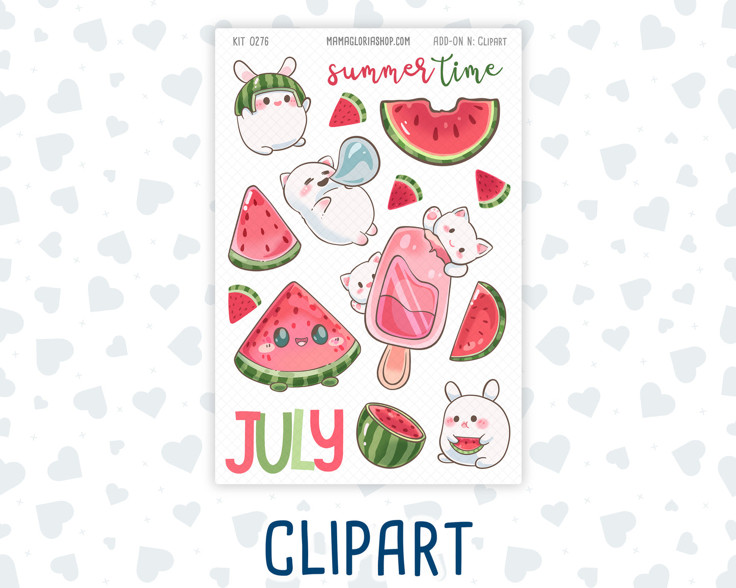 Kit 0276 - Journaling Kit - For Planners | Notebooks - July - Melon Crush