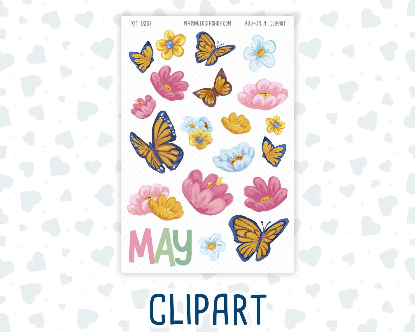 Kit 0267 - Journaling Kit - For Planners | Notebooks - May - Flowers For Mama