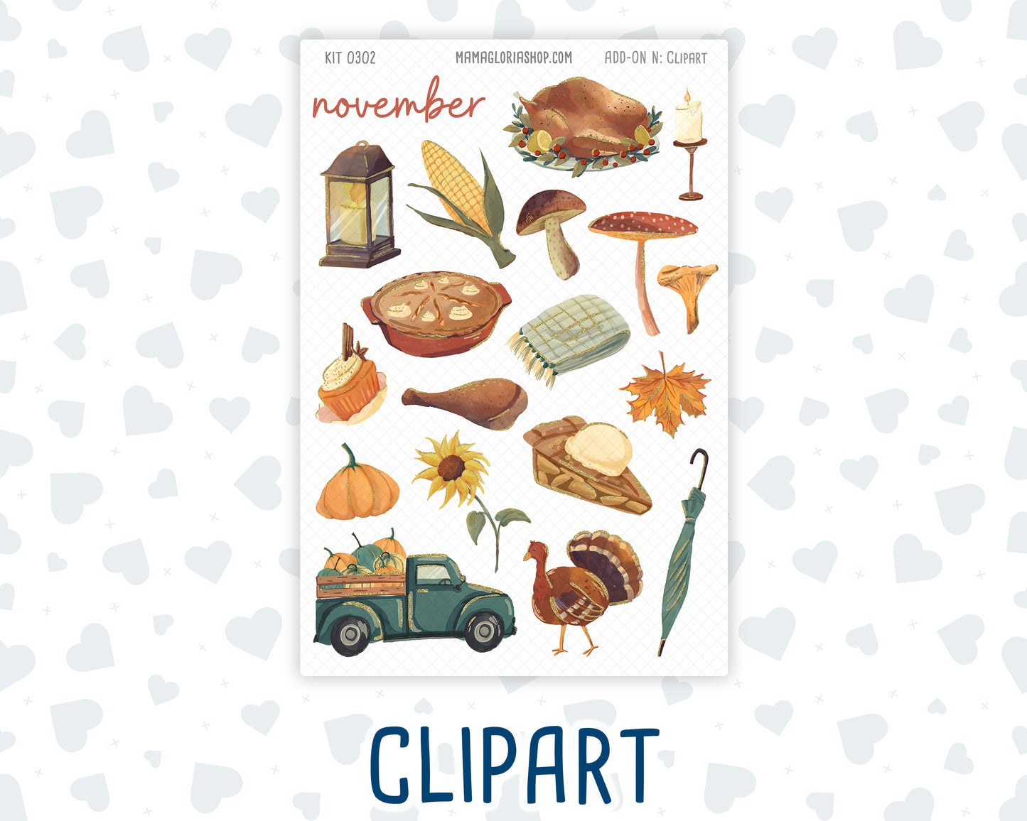 Kit 0302 - Journaling Kit - For Planners | Notebooks - November - Thankful Season