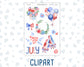 Kit 0273 - Journaling Kit - For Planners | Notebooks - July - Americana In Bloom