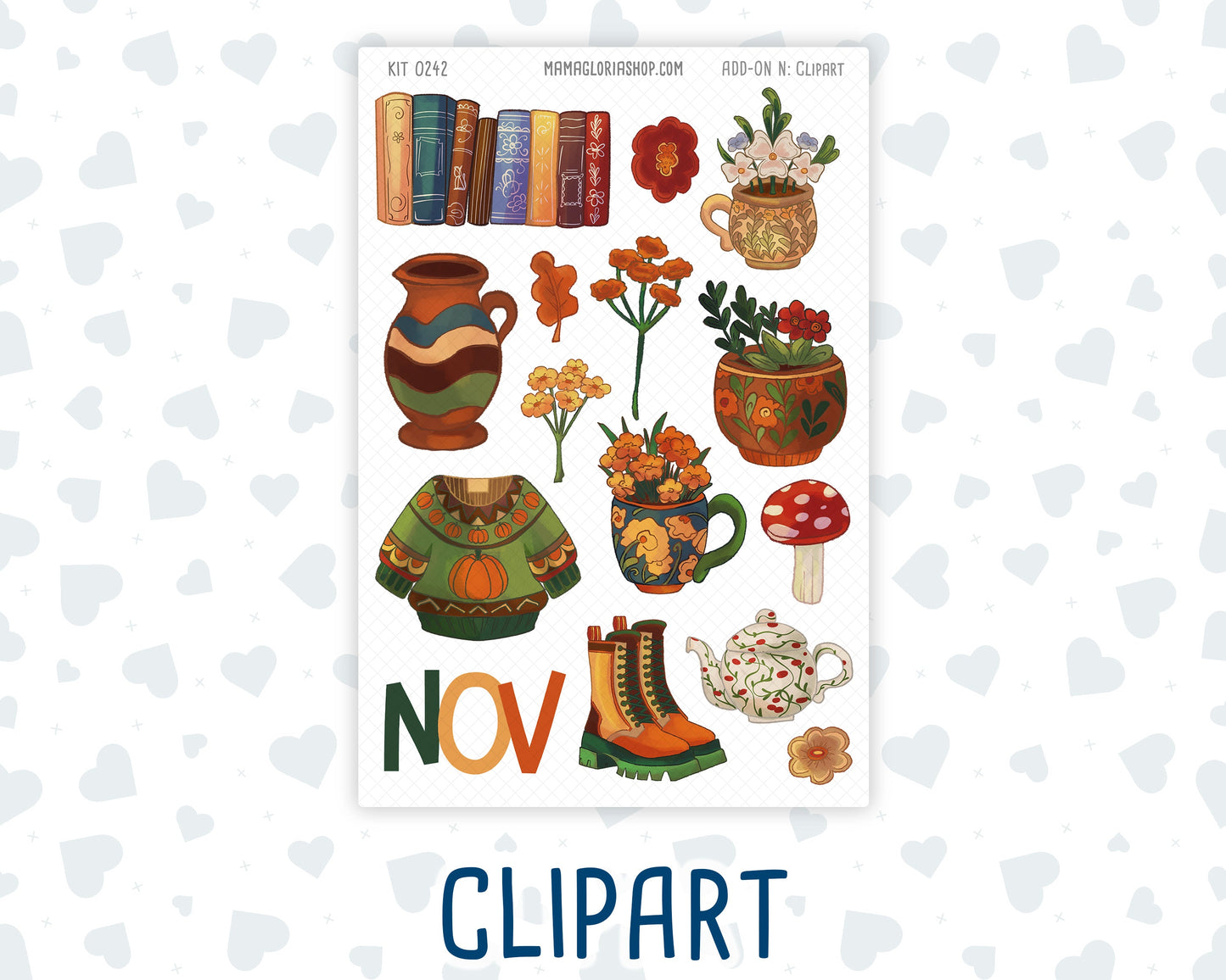 Kit 0242 - Journaling Kit - For Planners | Notebooks - November - Cottage Autumn