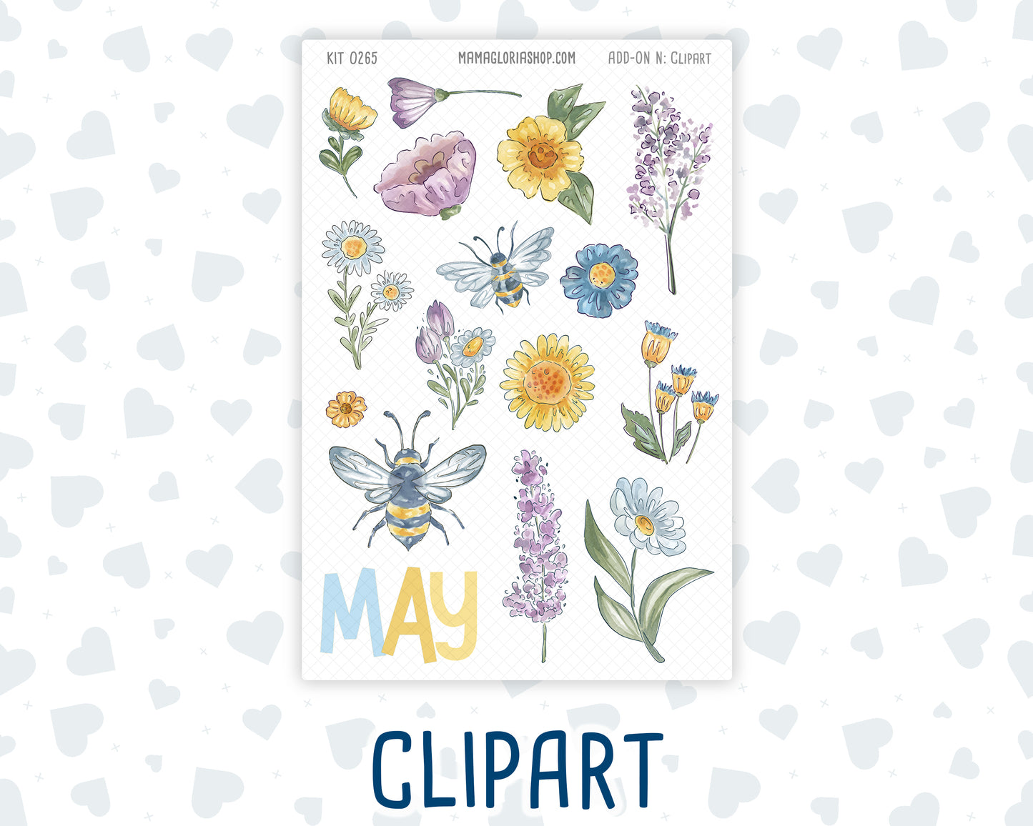 Kit 0265 - Journaling Kit - For Planners | Notebooks - May - Honeybee Sky