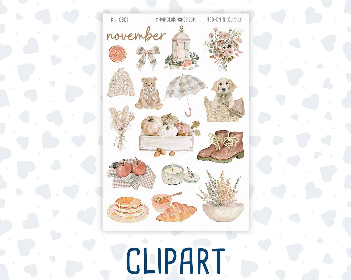 Kit 0301 - Journaling Kit - For Planners | Notebooks - November - Sunday Comfort