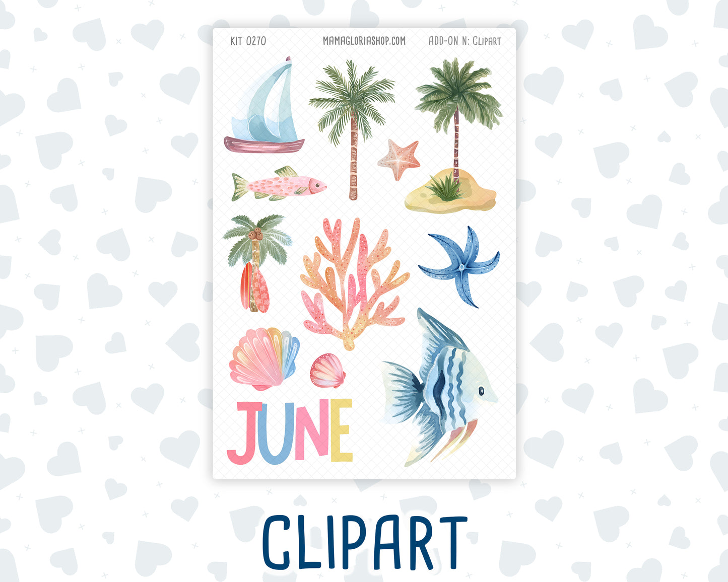 Kit 0270 - Journaling Kit - For Planners | Notebooks - June - Beachside Bliss