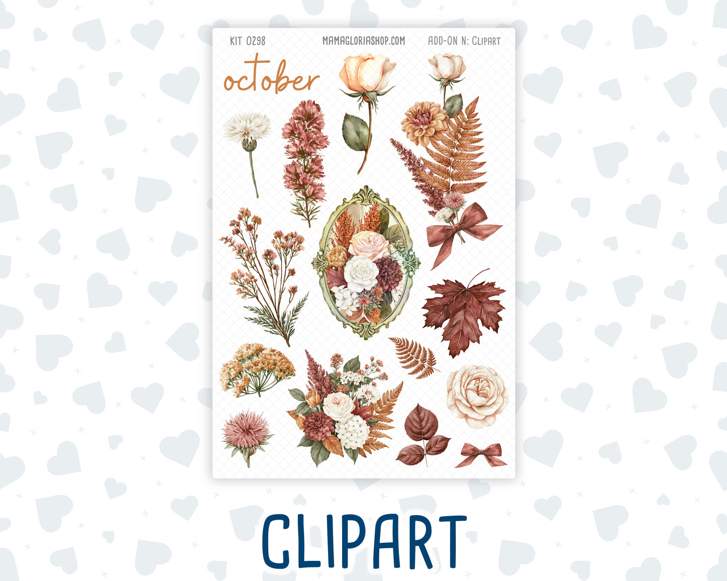 Kit 0298 - Journaling Kit - For Planners | Notebooks - October - Velvet Bloom