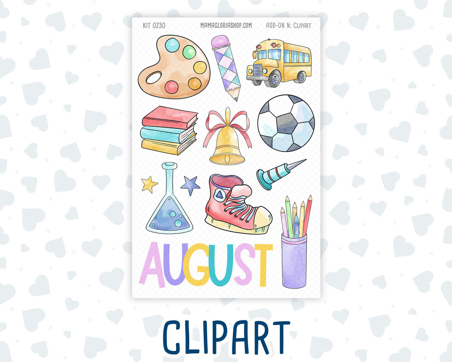 Kit 0230 - Journaling Kit - For Planners | Notebooks - August - School Daze