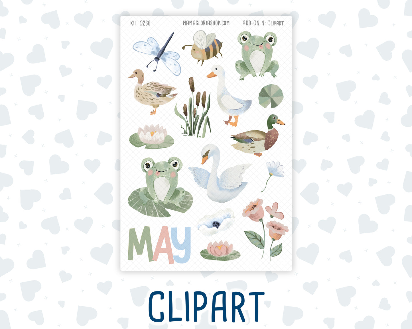 Kit 0266 - Journaling Kit - For Planners | Notebooks - May - Froggy Lake Picnic