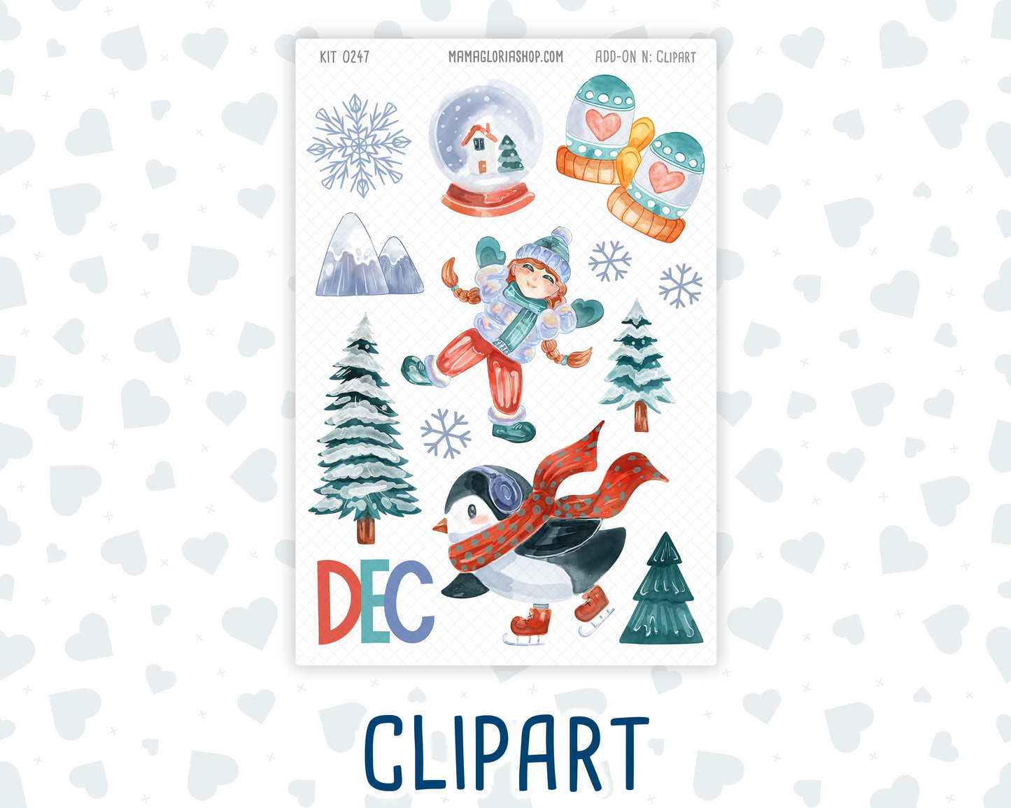 Kit 0247 - Journaling Kit - For Planners | Notebooks - December - Snow Day Adventures
