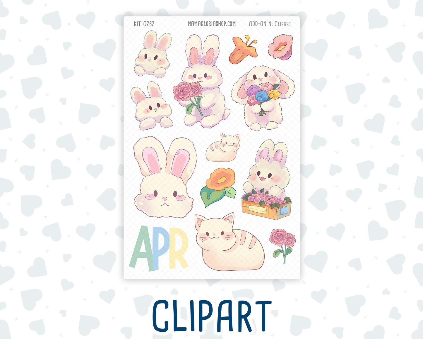 Kit 0262 - Journaling Kit - For Planners | Notebooks - April - Spring Puffs