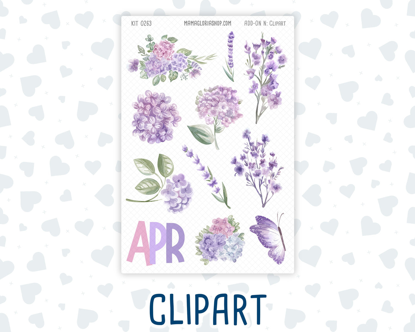 Kit 0263 - Journaling Kit - For Planners | Notebooks - April - Lavender Drift