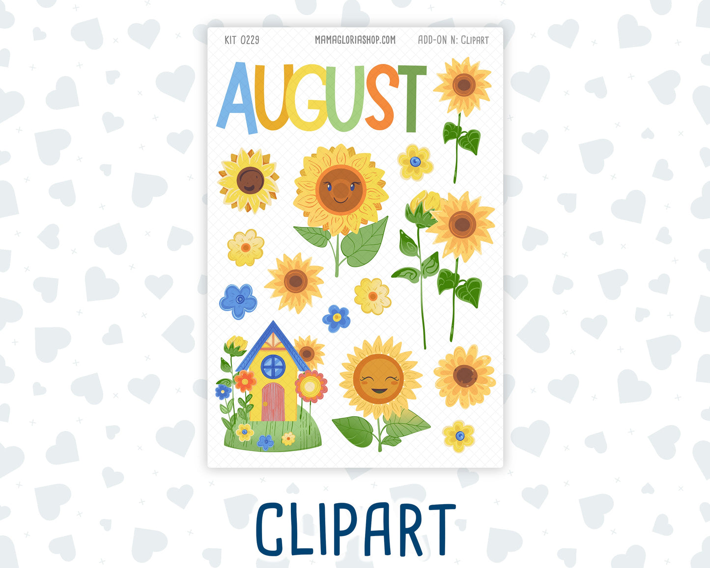 Kit 0229 - Journaling Kit - For Planners | Notebooks - August - Golden Faces