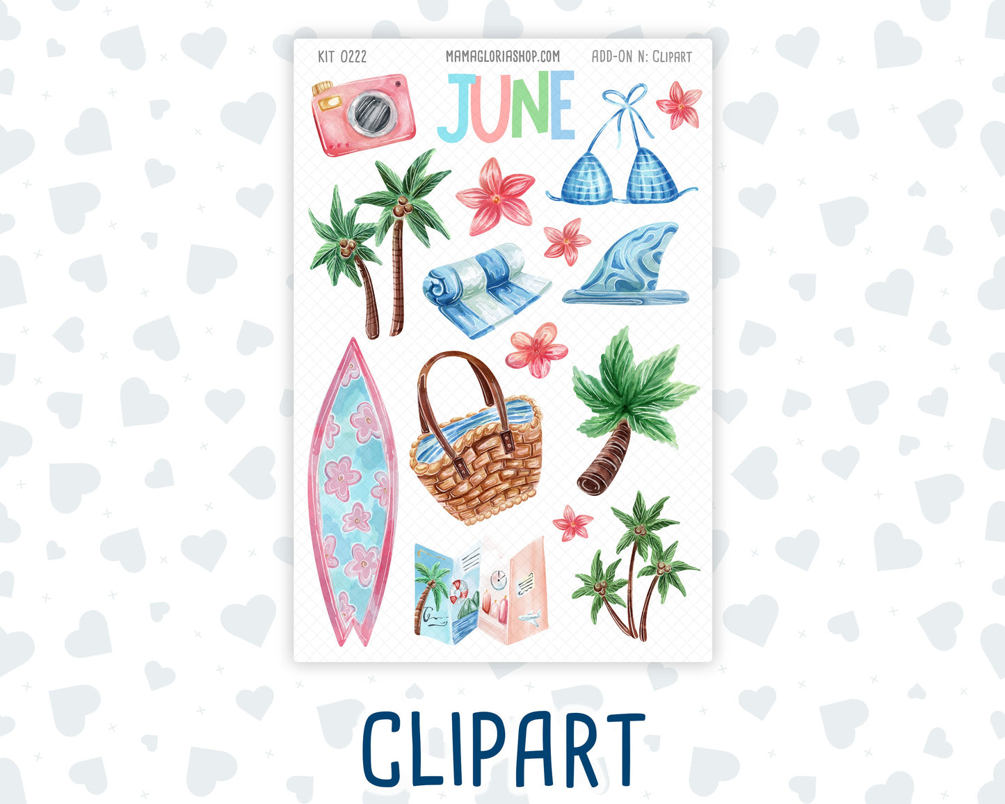 Kit 0222 - Journaling Kit - For Planners | Notebooks - June - Beach Day