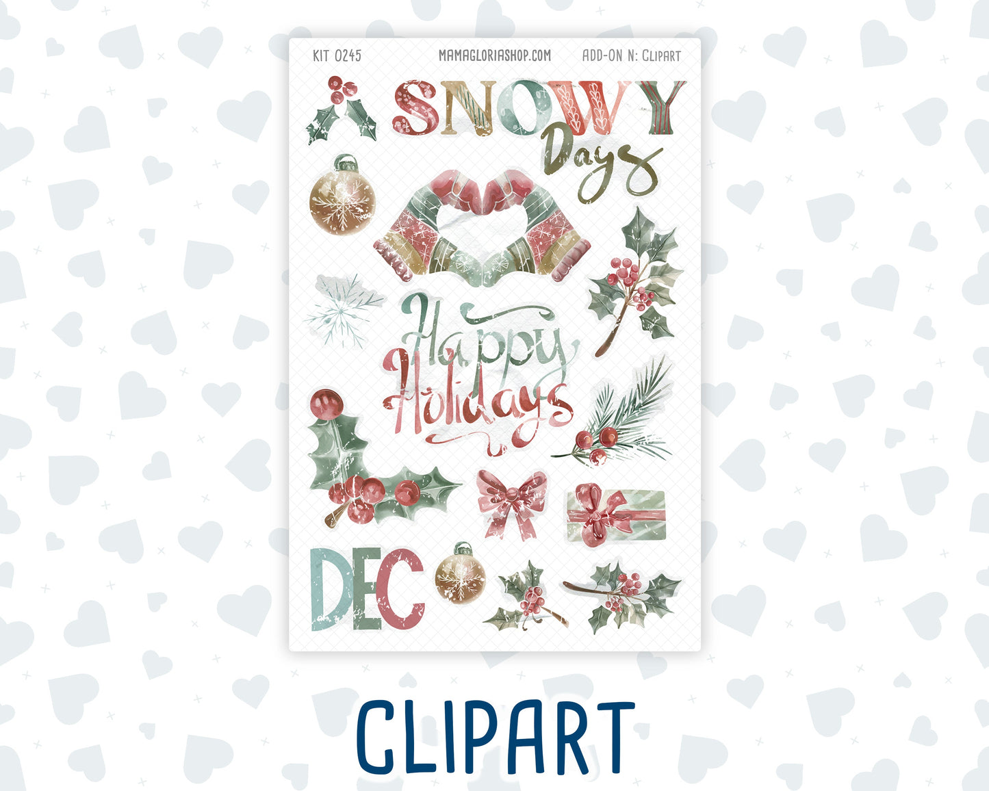 Kit 0245 - Journaling Kit - For Planners | Notebooks - December - Vintage Christmas