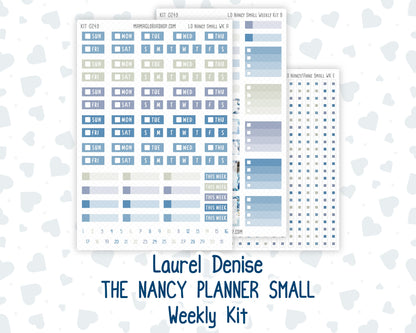Kit 0249 - Laurel Denise The Nancy Planner Small - Weekly Kit - January - Icy Lace