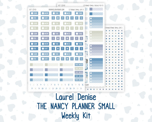 Kit 0249 - Laurel Denise The Nancy Planner Small - Weekly Kit - January - Icy Lace