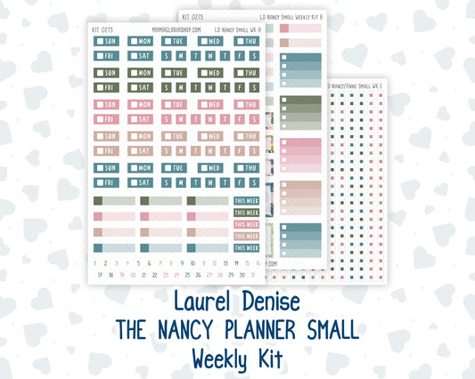 Kit 0275 - Laurel Denise The Nancy Planner Small - Weekly Kit - July - Tropical Safari Blush