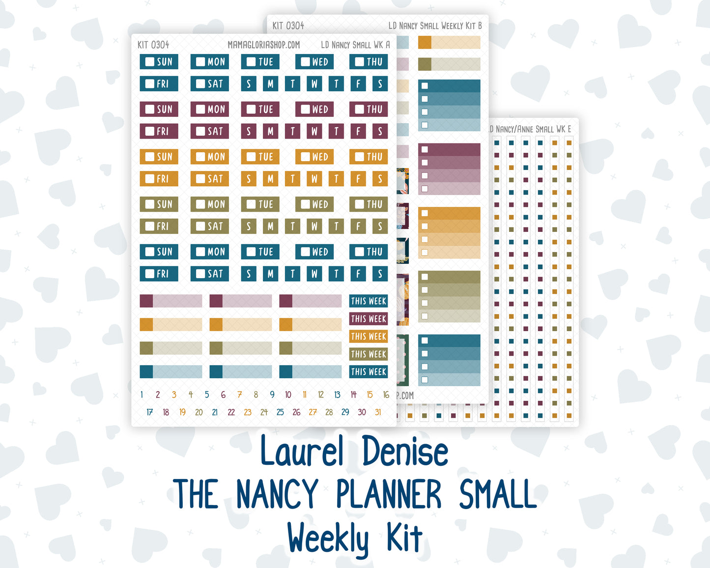 Kit 0304 - Laurel Denise The Nancy Planner Small - Weekly Kit - November - Autumn In Bloom