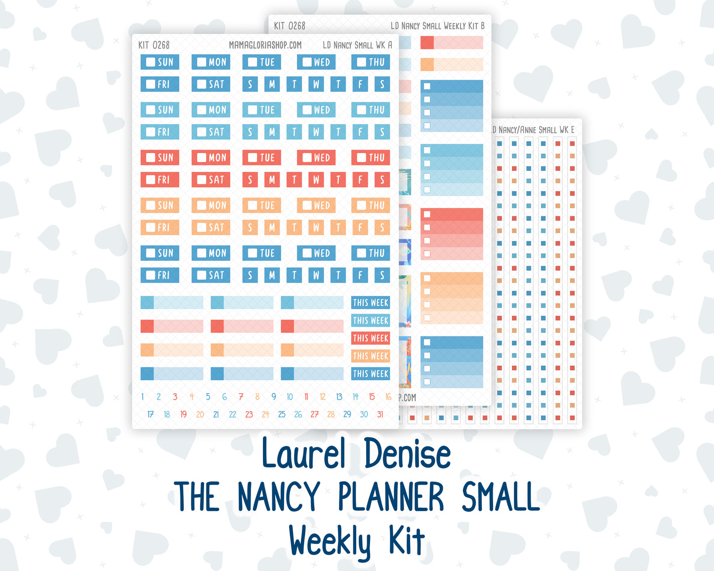 Kit 0268 - Laurel Denise The Nancy Planner Small - Weekly Kit - June - Sea Sweeties